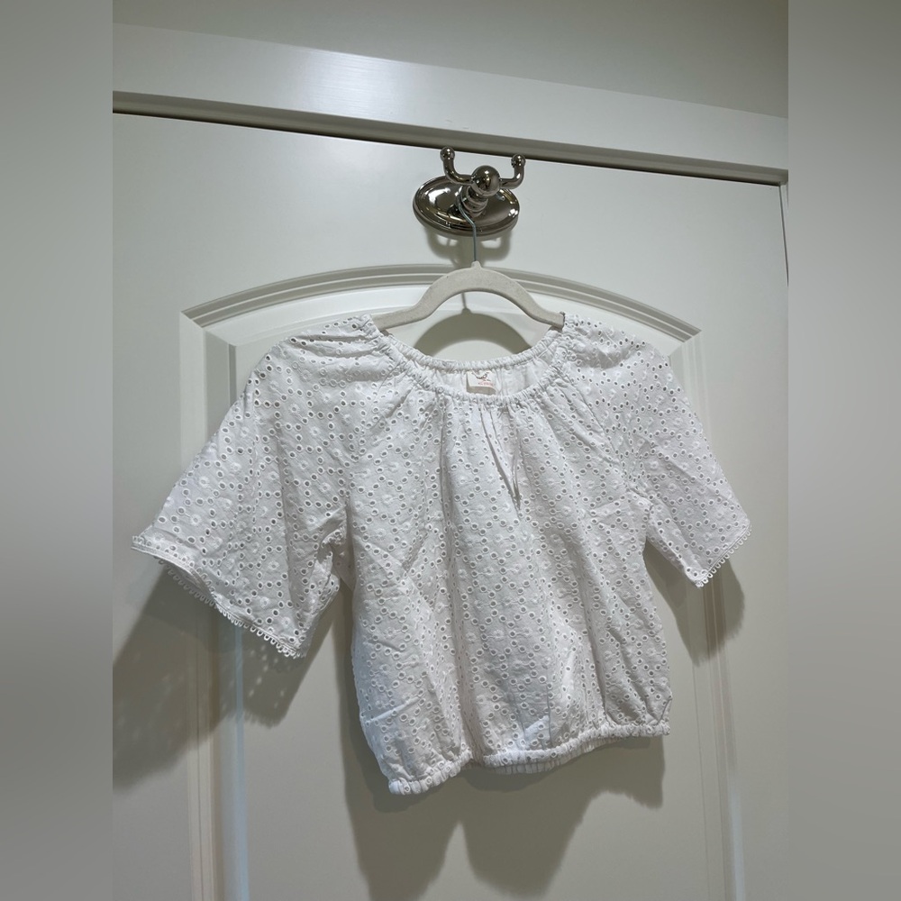 Crewcuts Kid Girl White Eyelet Top